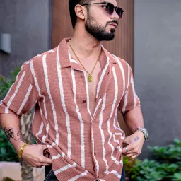 maniac Men Striped Oversized Shirt image 1