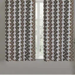 good homes Set of 2 Leaf Print Window Curtains with Eyelet Header image 1