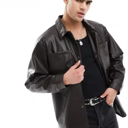 asos design Men Regular Fit Biker Jacket image 1