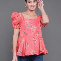 antaran Floral Print Top with Square-Neck image 1