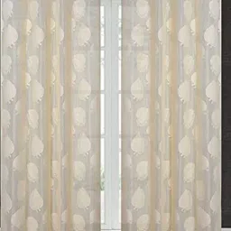 jars collections Set of 2 Leaf Pattern Blackout Door Curtains image 1