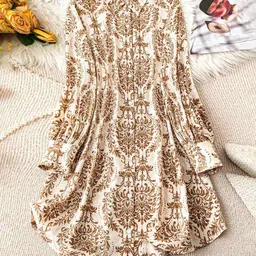 hivora Women Floral Print A-Line Dress image 1