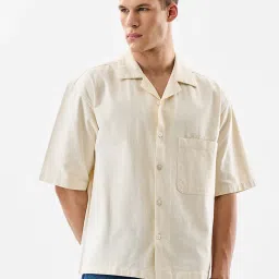 snitch Men Boxy Fit Shirt with Cuban Collar image 1