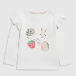 mothercare Girls Embroidered Relaxed Fit Crew-Neck T-Shirt image 1