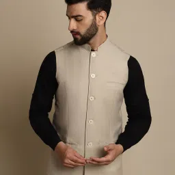 even Trailored Fit Nehru Jacket with Welt Pockets image 1