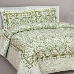 lali prints 200 TC Printed King-Size Bedsheet with Pillow Covers image 1