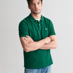 gant Men Regular Fit Polo T-Shirt with Short Sleeves image 1
