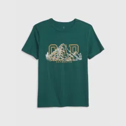 gap kids Logo Print Slim Fit Round-Neck T-Shirt image 1