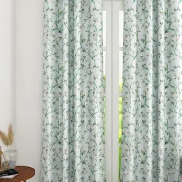 the conversion Floral Print Door Curtain with Eyelets image 1