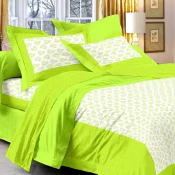 uniqchoice 150 TC Paisley Print Double Bedsheet with Pillow Covers image 1