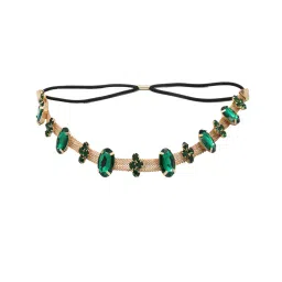 yellow chimes Gold-Plated Stone-Studded Hairband image 1