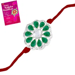 om jewells Stone-Studded Tie-Up Rakhi image 1