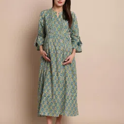 secret wish Floral Printed Maternity Fit & Flare Dress image 1