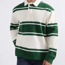 gant Striped Polo T-Shirt with Short Button Placket image 1