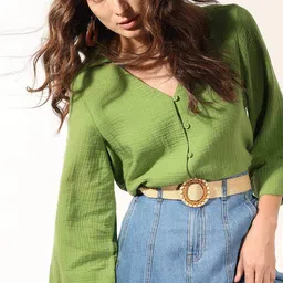 vero moda Women Textured Relaxed Fit Shirt image 1