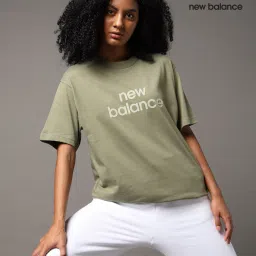 new balance Women Linear Logo Relaxed Fit T-Shirt image 1
