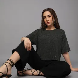 fyre rose Embellished Top with Drop Shoulder Sleeves image 1