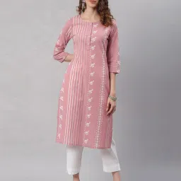 janasya Striped Straight Kurta image 1