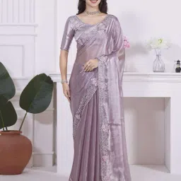 saree mall Women Saree with Contrast Embellished Border image 1