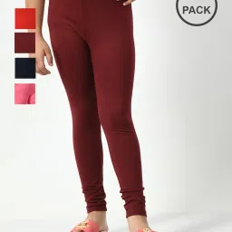 indiweaves Girls Pack of 5 Leggings with Elasticated Waistband image 1