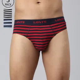 levis Pack of 3 Men Striped Briefs with Logo Waistband image 1