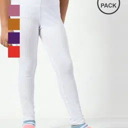 kayu Pack of 5 Girls Leggings with Elasticated Waist image 1
