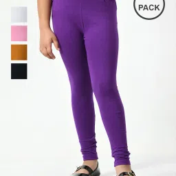 kayu Pack of 5 Girls Leggings with Elasticated Waist image 1