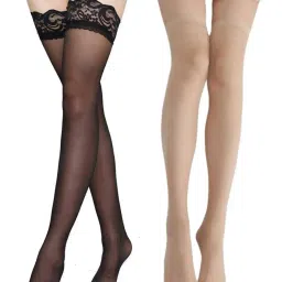 neska moda Self-design Stockings image 1