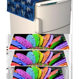 cread craft Refrigerator Cover with Fridge Mat  image 1