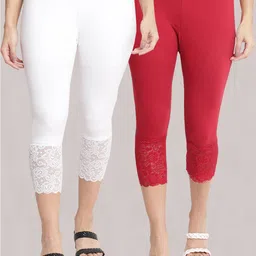 jinfo Women Cotton Lycra Skinny Fit Capris  image 1