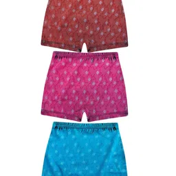 beach curve Girls Pack of 3 Printed Cotton Bloomers image 1