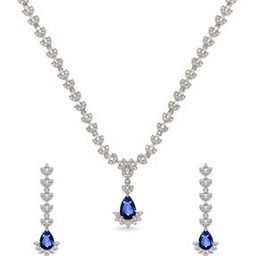 bhima jewels Women Sterling Silver Smooth Link Necklace & Earrings Set-picture-11