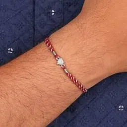 ornate jewels Men Sterling Silver Little Ganesha Thread Rakhi-picture-45