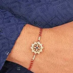 ornate jewels Men Sterling Silver Gold-Plated CZ Designer Thread Rakhi-picture-40