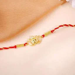 giva Men Sterling Silver Gold-Plated Blooming Ganesha Rakhi-picture-31