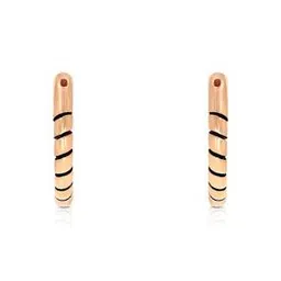 bhima jewels Women Sterling Silver Yellow Gold-Plated Noir Gleam Hoop Earrings-picture-29