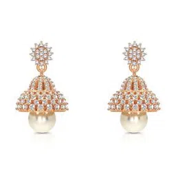 bhima jewels Women Sterling Silver Rose Gold-Plated Bell Jhumkas-picture-42