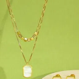 p n gadgil jewellers Women Gold-Plated Classic Necklace Set-picture-51