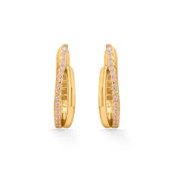 p n gadgil jewellers Women Dazzle Edge Hoop & Huggie Gold Earring image 1