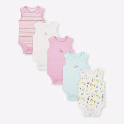 mothercare Pack of 5 Printed Bodysuits image 1