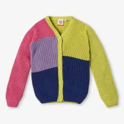 ed-a-mamma Girls Colourblock Front-Open Sweater image 1