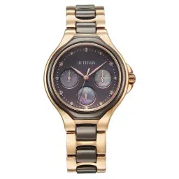 titan Men Glamour Round Dial Stainless Steel Watch - 95325KD02 image 1