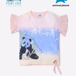 point cove Panda Print Top with Tie-Up image 1