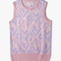 point cove Geometric Knit Round-Neck Sweater image 1