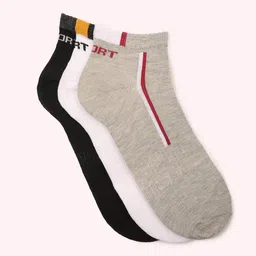 yousta Men Pack of 3 Typography Knit Ankle-Length Socks image 1