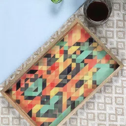 vareesha Mosaic Mango Wood 13 Inches Rectangular Tray image 1