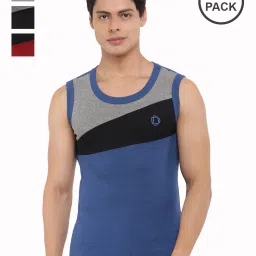 dollar bigboss Pack of 4 Men Solid Combed Cotton Racerback Styled Gym Vest image 1