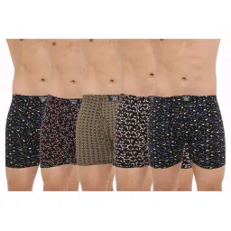 dollar bigboss Pack of 5 Men Soft Combed Cotton Printed Trunks image 1
