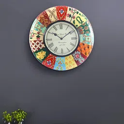 aapno rajasthan Graphic Hand Painted Round Wall Clock image 1
