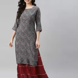 aarika girls ethnic Printed Straight Kurti image 1